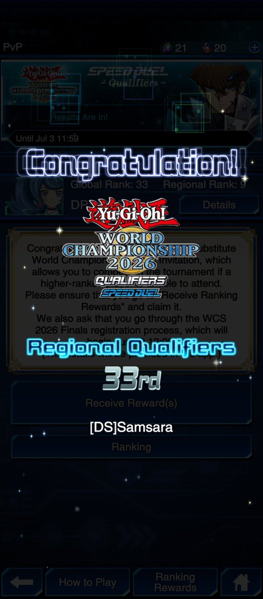 KaafiAl89882's tweet photo. WCQ Speed Duel 2026 --- finished at Global Rank 33.

Akhire iso mlebu Top 100 🔥🔥🔥 https://t.co/FQFTOzTEq2