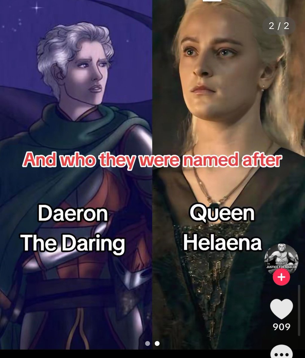 B73300Blue's tweet photo. Daeron Velaryon, father of Queen Daenaera, wife of Aegon III. Elaena was named after Lady Elaena daughter of Daenys the Dreamer and Gaemon the Glorious. https://t.co/suT8kn7EKv