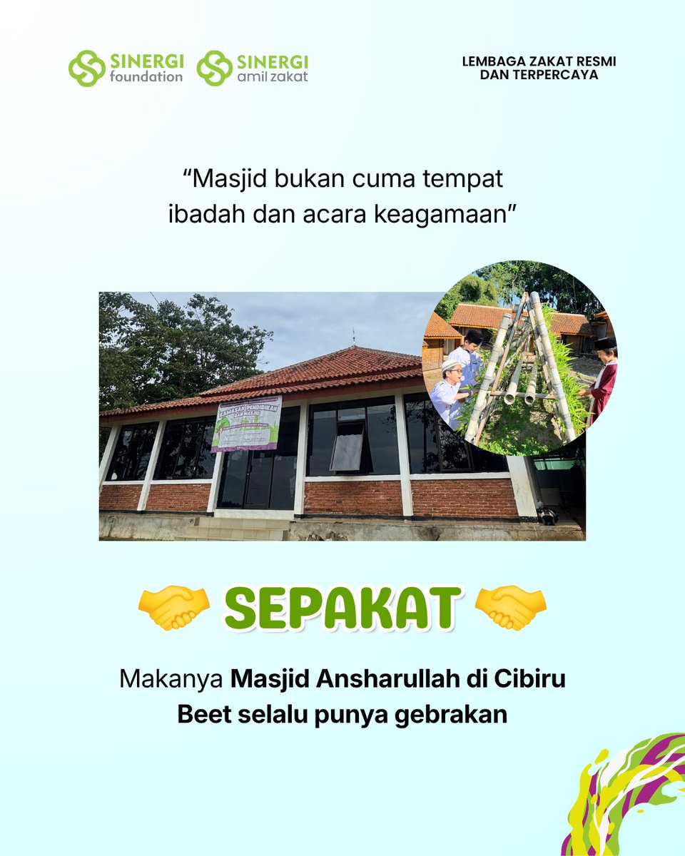 sinergiid's tweet photo. kegiatan ini termasuk ke dalam program Dewan Masjid Sinergi. Kamu bisa kok berpartisipasi untuk mendukung berbagai kegiatan Dewan Masjid Sinergi dengan klik https://t.co/m8NWzeUErN

Sahabat juga bisa transfer ke:
💳 BSI 700 098 2158 a.n. Sinergi Foundation

📲 081-321-200-100 https://t.co/4mtKyq8RVt