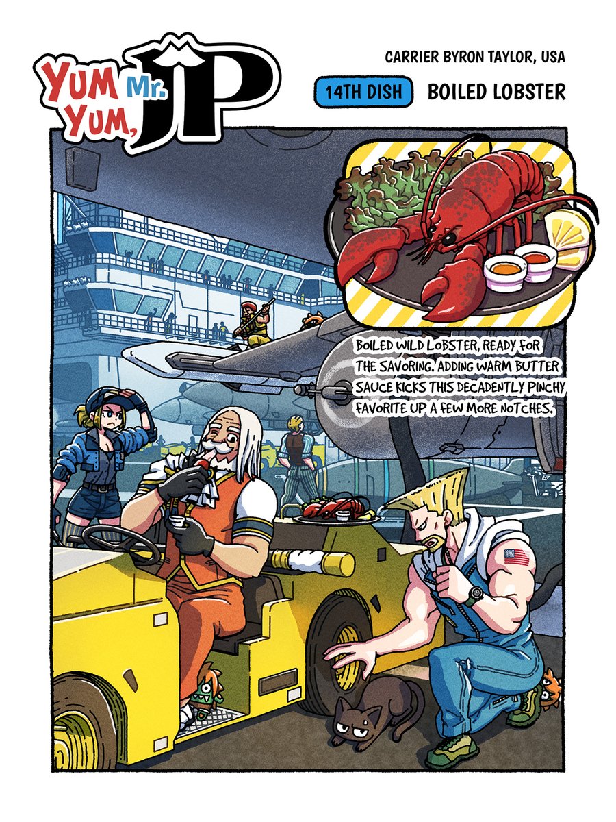 CapcomAustralia's tweet photo. I'm hungry... 
The fourteenth dish is "Boiled Lobster". 🦞✨

There are three hidden Blanka-Chans, try to find them out.💪✨

#YUMYUMMrJP🪄

#SF6 #StreetFighter6 #JP https://t.co/RrfVlMjUzw