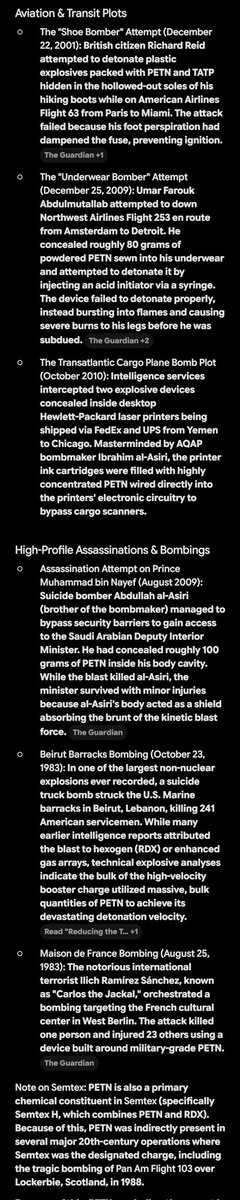 TheOfficial1984's tweet photo. So it is WAS the jews.

I have the link that nobody knows about.

PETN (Pentaerythritol Tetranitrate)

Who ran security on 911 at Boston Logan airport? 

Who ran security for the shoe bomber?

Who ran security for the underwear bomber?

What kind of explosive was used on Charlie https://t.co/DQl6AUd0H1