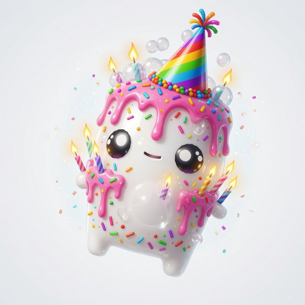 Midnightantasy's tweet photo. #DesignASprite  Every level up, Cake Boss bounces and gifts a glowing birthday cake slice (with confetti + sparkles). At max level, it spins excitedly &amp; gives a full cake, then explodes🤩 https://t.co/e5ZwqKAbe1