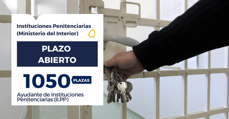EditorialMAD's tweet photo. 🔔 ¡Plazo abierto para las 1050 plazas de Ayudante de Instituciones Penitenciarias (II.PP) del Ministerio del Interior!
 
📅 El plazo de presentación de solicitudes está abierto hasta el 16 de julio de 2026
 
👉 Más información en: https://t.co/Zsvz2F21Pg https://t.co/nMm8TaCMQZ