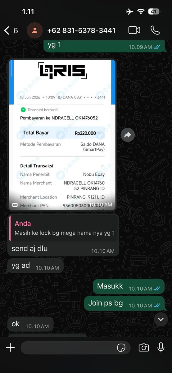 Seralunne's tweet photo. ‼️Help RT‼️

SCAMER ROBLOX‼️

+62 831‑5378‑3441
usn roblox Farudha's1

Dia beli item dan skin roblox pake bukti tf yang udah di edit.
Total kerugian Rp. 550.000

Tolong bantu spam guys😭 -c
#zonauang https://t.co/dM9MueBcX2