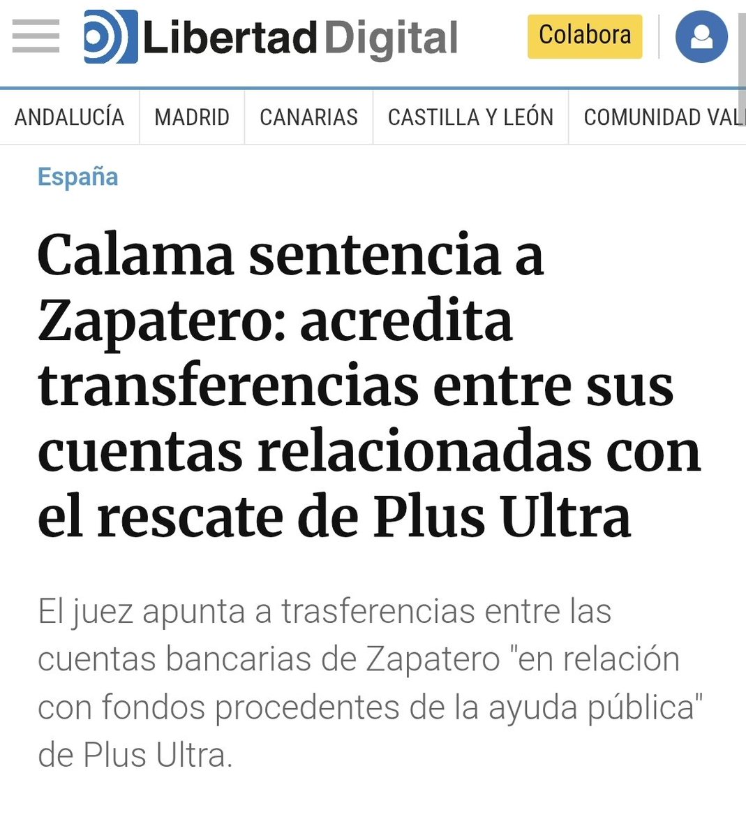 criaturina's tweet photo. ZP ANTE EL JUEZ

‼️‼️ Calama sentencia a Zapatero: acredita transferencias entre sus cuentas relacionadas con el rescate público de Plus Ultra.

 https://t.co/l4eu1bwZiS https://t.co/6EojAy2Tdr