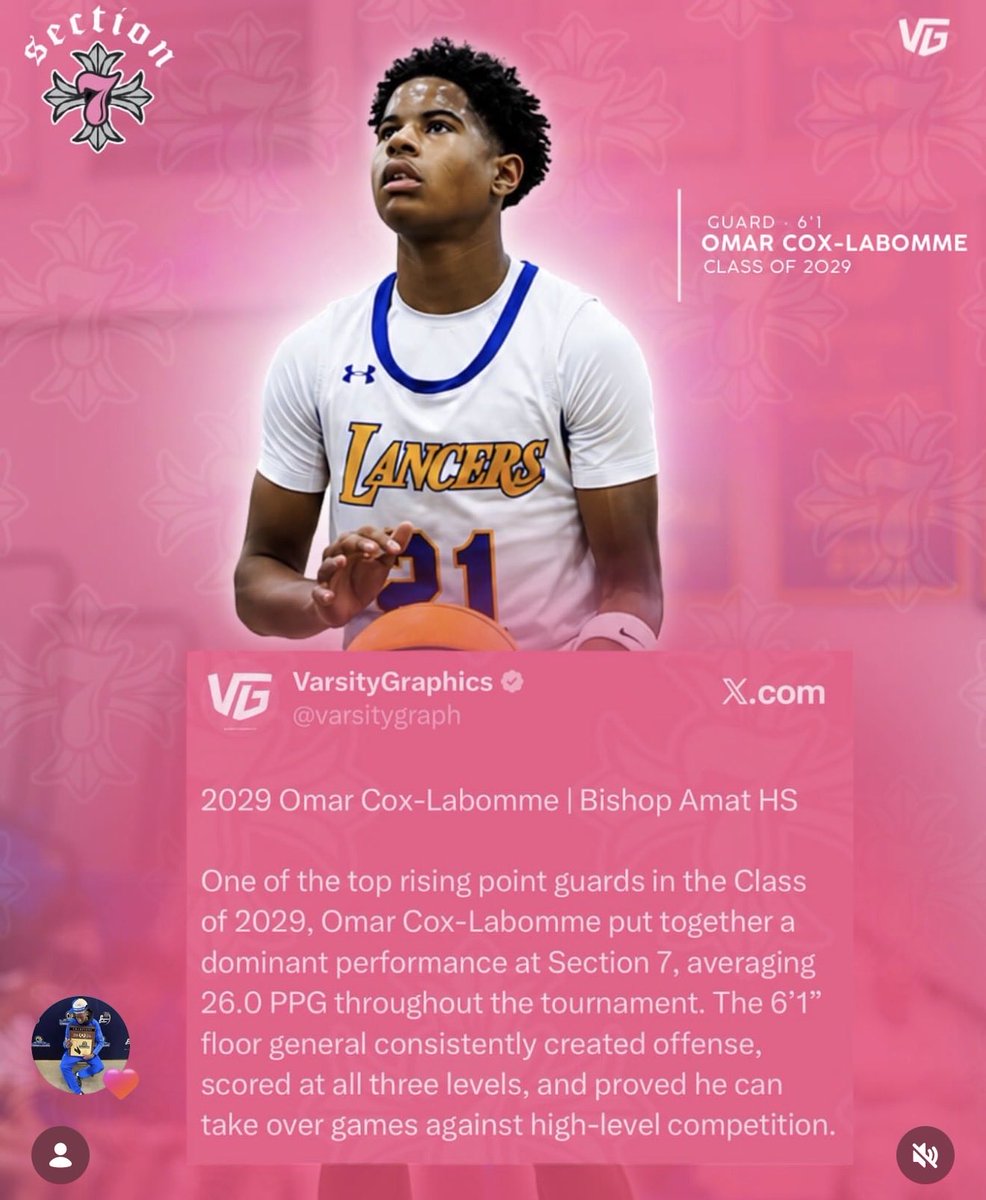 TheHoopPlatform's tweet photo. How many times we gotta say it first ..???

OMAR COX LABOMME | Bishop Amat 

Incoming Sophomore! Avg 30 ppg on puma circuit &amp; 26 ppg at section 7! 

Cmon ! Name another incoming y guard doing this in SoCal doing this ????

CIF CHAMPION AS A STARTER ON varsity! 

#HWPO https://t.co/CnzXDCdAVG