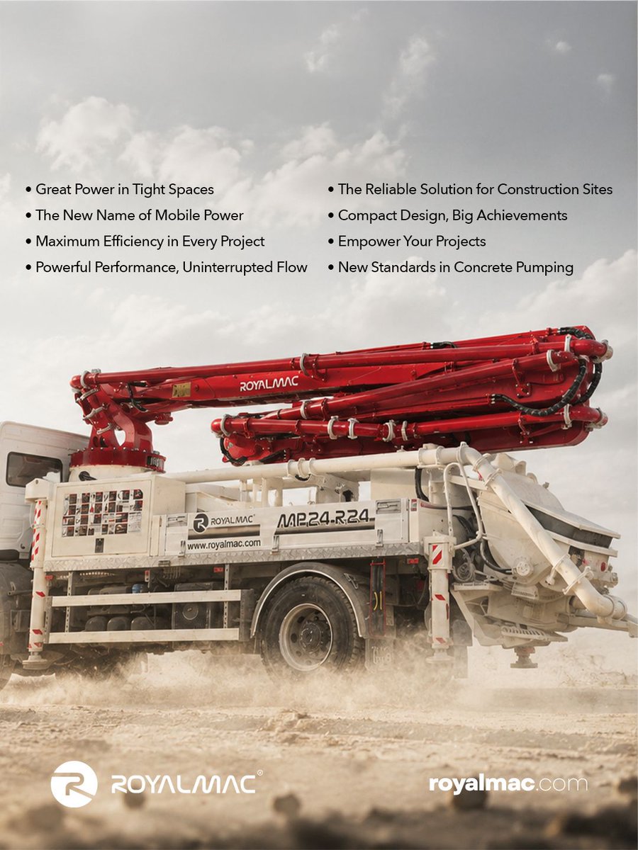 ROYALMAKINE's tweet photo. 📌 https://t.co/tNtCaSw1Oj
📲 WhatsApp: +90 545 560 63 80
#Royalmac #BetonYerleştirme #ConcretePlacing #ŞantiyeGücü #SitePower İnşaatTeknolojisi ConstructionTech MakineEkipman HeavyEquipment DayanıklıÇözümler DurableSolutions https://t.co/SJTInQbXca