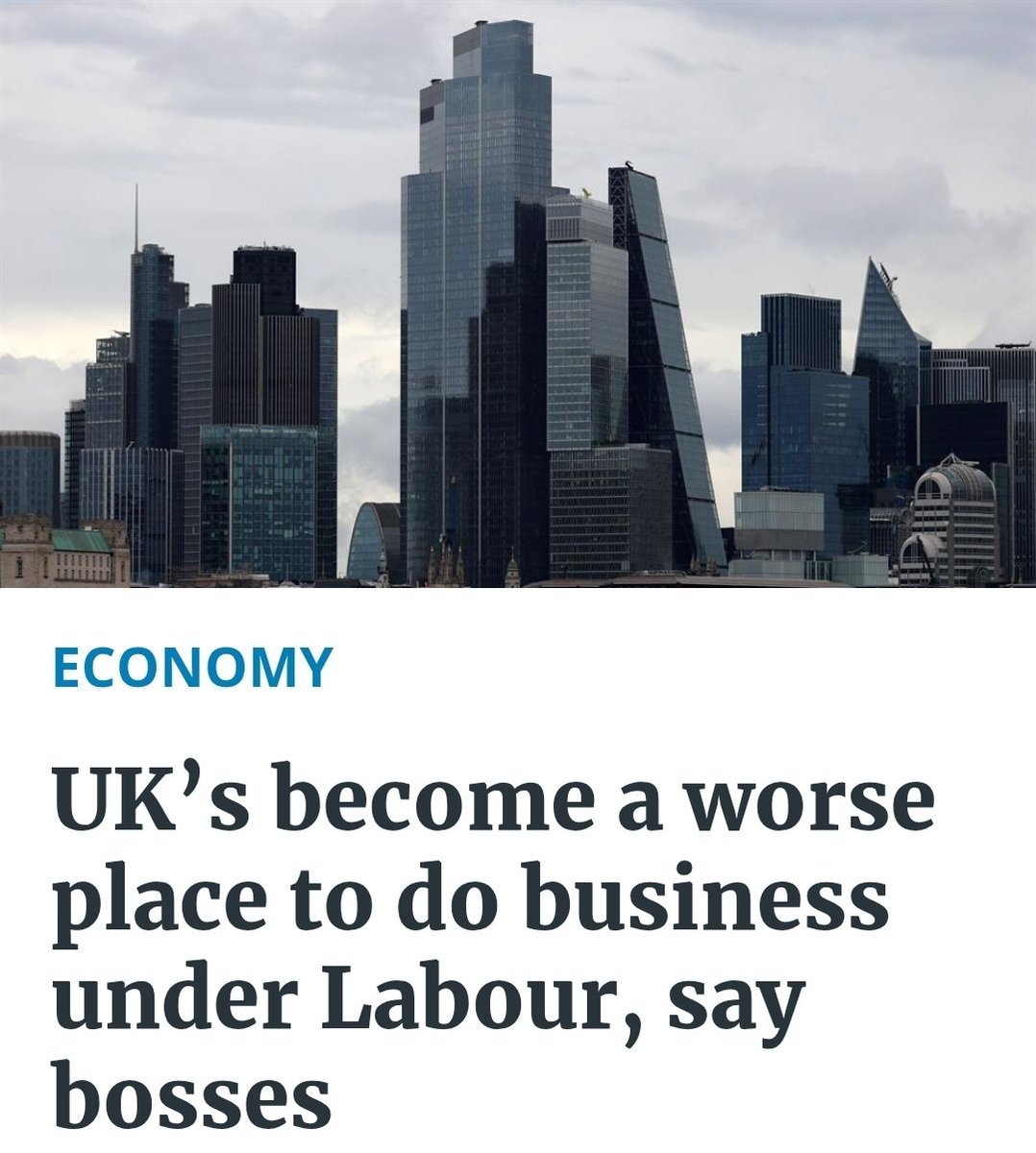 uk_sf_writer's tweet photo. A survey of 774 top executives pointed to a collapse in business confidence and found 71 per cent believed the UK had deteriorated or failed to improve since 2024’s general election.

Vote Labour: Get chaos.
https://t.co/dhrwCFCeDY https://t.co/0URfNnNBsP