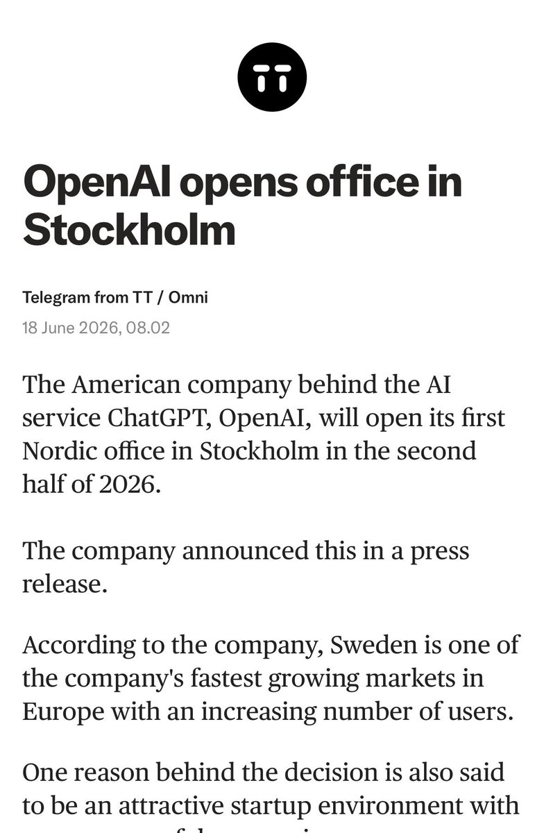 imanradjavi's tweet photo. the stockholm ecosystem is about to explode 💥 https://t.co/5ZYdifAJG7