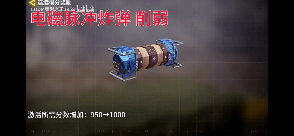 Ya_Pal_Pebbles's tweet photo. EMP system nerf:

- Score required: 950 -> 1000

Guardian buff:

- Score required: 650 -> 600

Overload Counter UAV buff:

- Score required: 480 -> 410 https://t.co/9bCGVinaBI