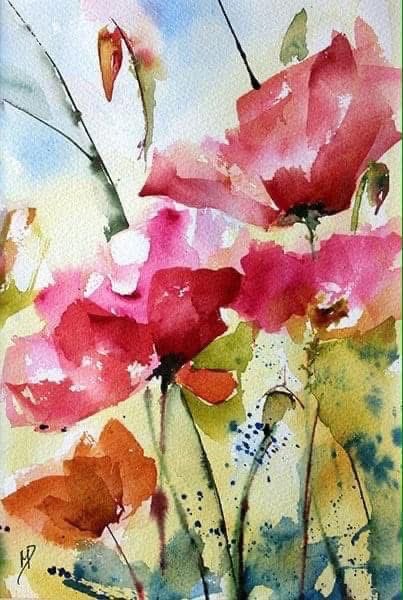 AnitaBacha's tweet photo. #TankaThursday #TankaPoem
#micropoetry #weep
#WriteMap #soft #vsscolors
Petals soft as pain
Weep under the falling rain
A cloud of colours
Swirl weightlessly in the wind
Vanish in the horizon
Watercolour by Veronique Piasser-Mayer https://t.co/Gc4NQiKloP