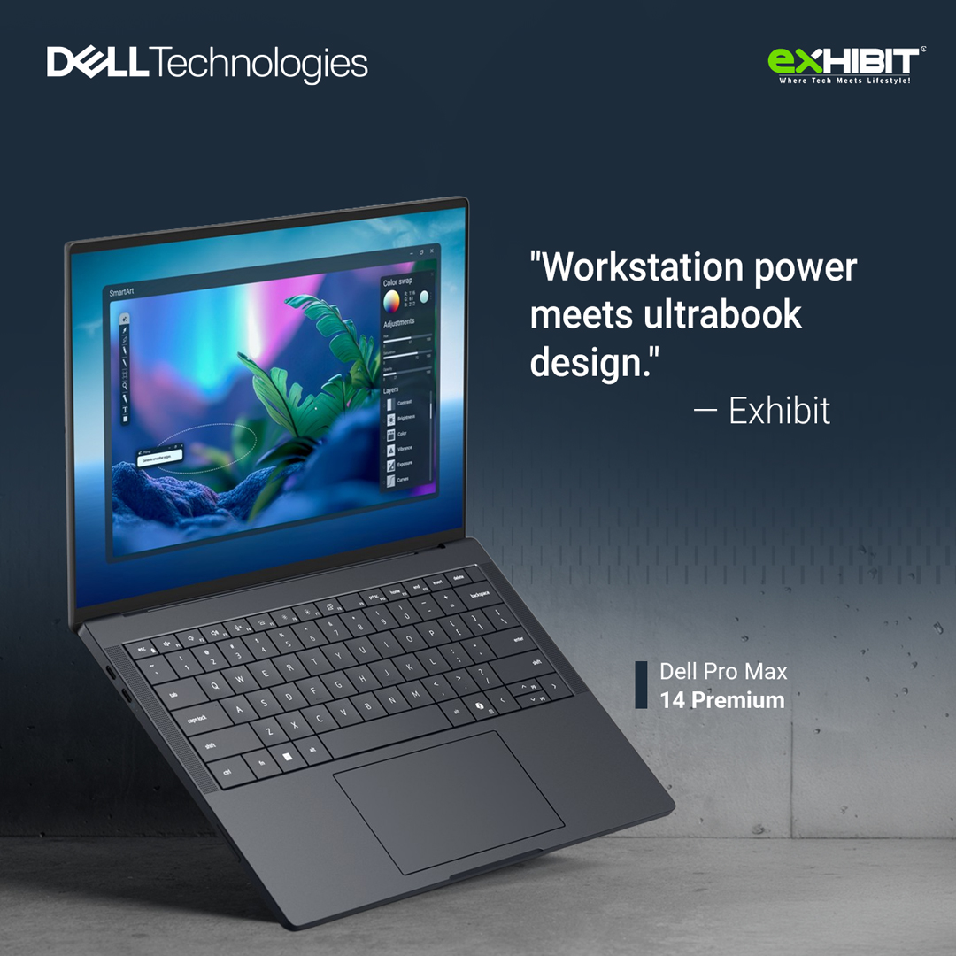 Dell_IN's tweet photo. The Dell Pro Max 14 Premium scores 8.3/10 on @@exhibitmagazine.
Workstation power. 14-inch design. Zero compromises.🔥 Intel Core Ultra 9 | RTX Pro 2000 Blackwell | QHD+ OLED | Thunderbolt 5.
 
Read more: https://t.co/OvInPdBdRD
 
#DellPro #MobileWorkstation https://t.co/1fNFkF7YQs
