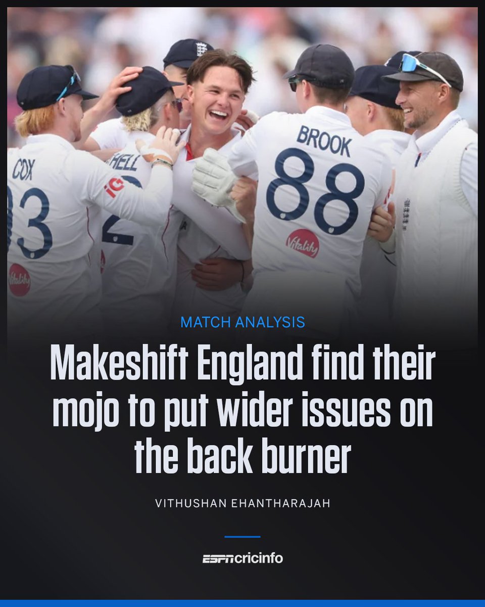 cricinfo's tweet photo. The joy and optimism of a brand-new team provided some welcome relief from England's off-field ills. https://t.co/JMlHlM8i7m