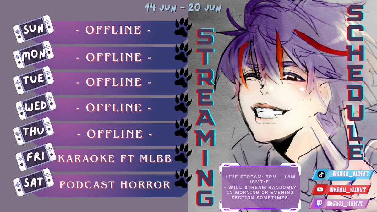 Kaku_kunvt's tweet photo. Our activities for this weekends 🍆~
You guys can scan the code to participate in horror story podcast! got any spooky 🧟story to tell? write it down in the form~👻
#vtuber #streamschedule #kageyatekaku #kaku #horrornight #karaoke #vtubermy https://t.co/eJFGyL0aXq