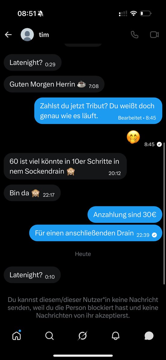 2crimey's tweet photo. So schnell wird man blockiert, wenn man meine Nachrichten ignoriert. https://t.co/LJamDKPdBS