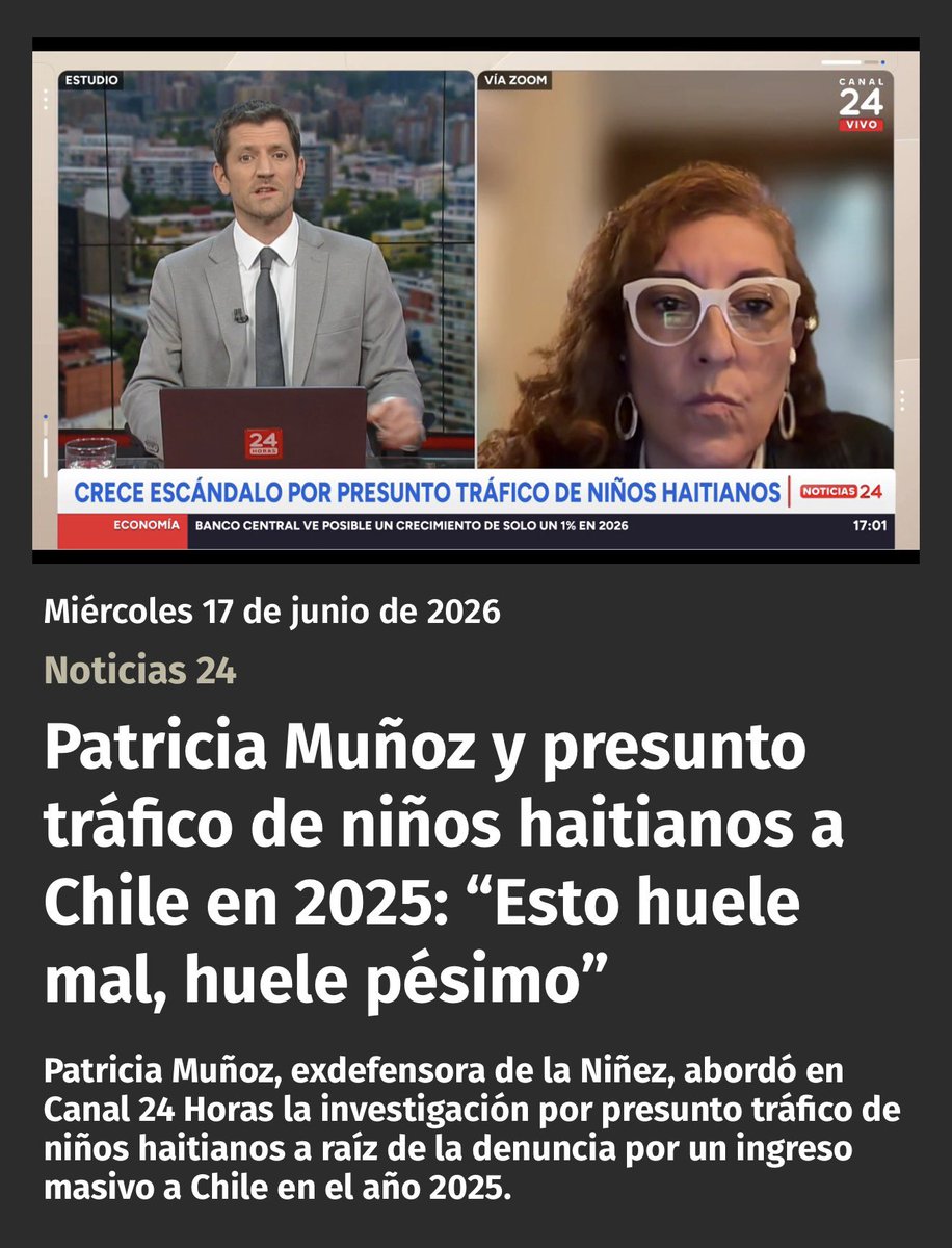 PilarGinesta's tweet photo. Respecto al tráfico de menores haitianos hacia Chile que aumentó considerablemente durante el 2025, no puedo dejar de pensar en Bachelet y su candidatura la ONU. Coincidencia otra vez? Naaa https://t.co/2GrKa48lrM
