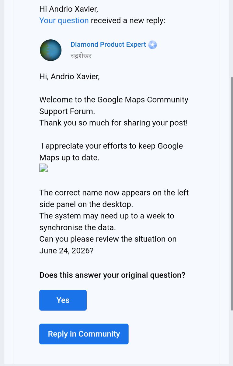 AndrioXavier's tweet photo. @CJBAirportNews @GoogleIndia Raised this in maps community below is their response. Edit by individual persons doesn't get accepted eventhough it's correct for high profile places https://t.co/pWT9cAJZum