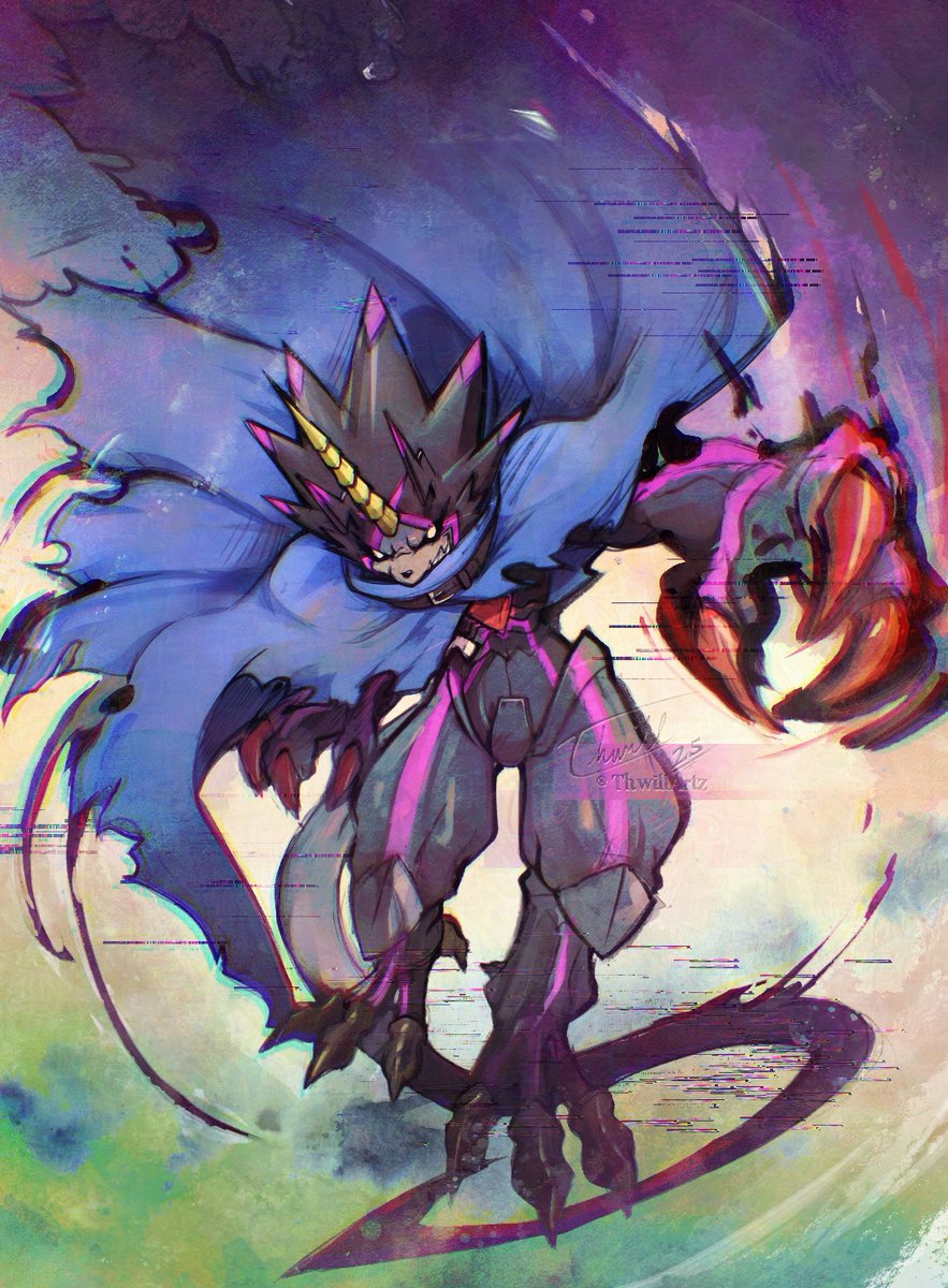 ThwillArtz's tweet photo. Smol and Bigg Gamma (both bite, be warned) —  ガンマモン✨ https://t.co/ogckhbKua6