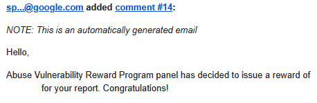 vivekps143's tweet photo. #bugbounty #googleVRP 😊 https://t.co/RmzppxkYXl