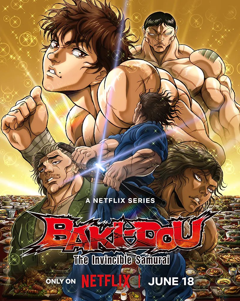 AIR_News01's tweet photo. "BAKI-DOU: The Invincible Samurai" Part 2 (episodes 14–25) is now streaming, only on Netflix.

https://t.co/BZ2n4pBZ1K

© Keisuke Itagaki(AKITASHOTEN)​/​BAKI-DOU Film Partners