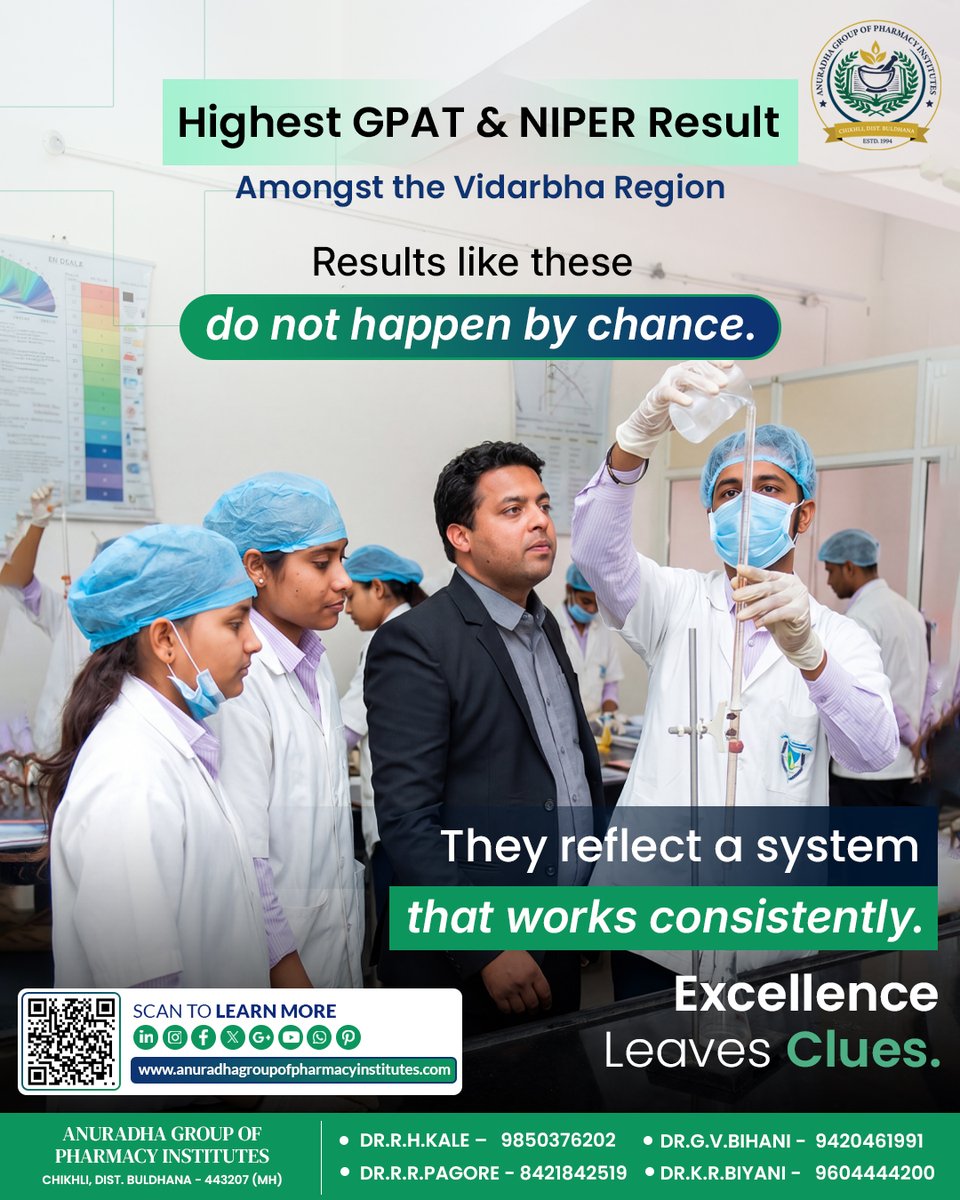 Anuradhapharma2's tweet photo. 33 GPAT qualifiers from ACP Chikhli.

A result like this usually points to something deeper.

Regular guidance.
Conceptual clarity.
Consistent academic discipline.

Results attract attention.
Systems create them.

#GPAT #BPharm #MPharm  #ACPChikhli #Admissions2026 https://t.co/pAYnStksgd