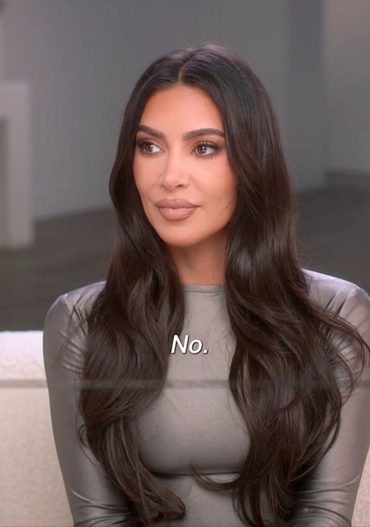 freakin_snow's tweet photo. Kim Kardashian was asked if she had any regrets, maybe the  leaked sextapes with Ray J.

“The leaked tapes? No, I don’t regret that at all. Like, everyone has completely moved on from that. It’s old news”

“But dating and marrying Kanye… yeah, I regret that. Those were honestly some of the worst days of my life. I’m in such a better place now”.  

“I’m so grateful for Lewis. He just gets me in ways no one else ever has. We’re really happy“