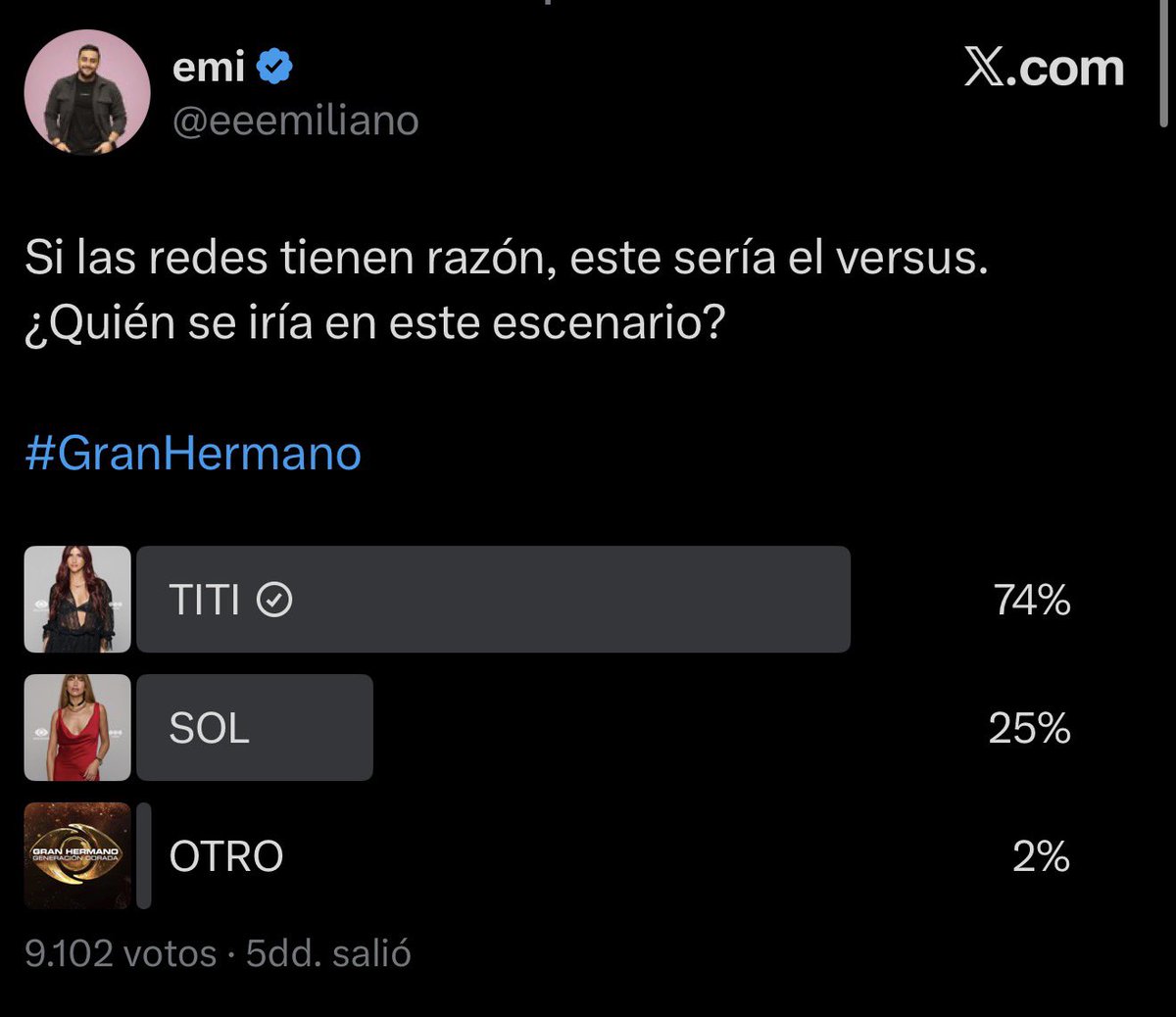 brocoleti's tweet photo. TITI AL 9009 #GranHermano https://t.co/aTY4sYoxE6
