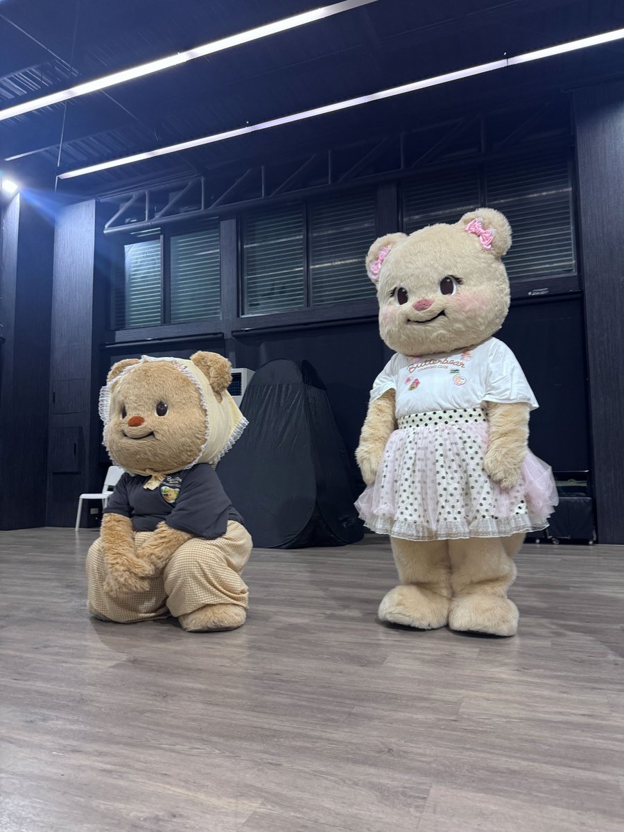 butterbear_kr's tweet photo. [#비하인드버터베어] 
#2026butterbearcampingclub 팬미팅 비하인드! 
팬분들에게 멋진 퍼포먼스를 보여주기 위해 
열심히 연습하는 버터베어와 비앙카의 모습 📸✨
멋지다 〰️ 곰돌이 자매들 🧸💗 https://t.co/LIuzL2dCPf