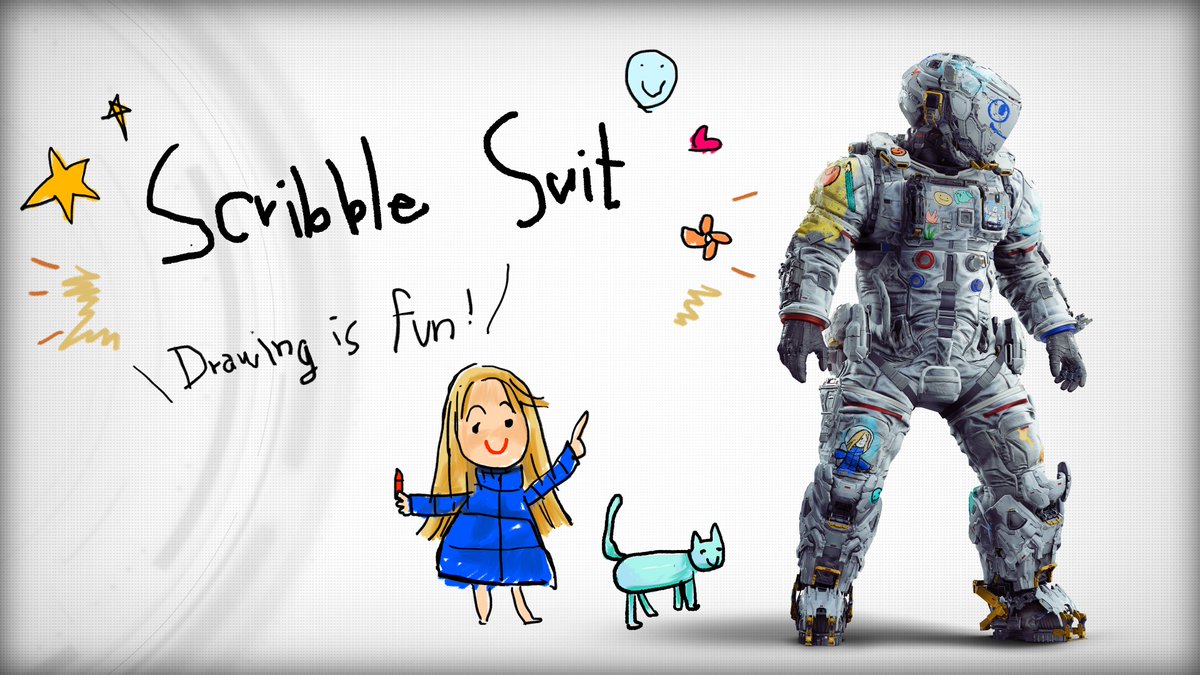 CapcomAustralia's tweet photo. The “Scribble Suit,” previously exclusive to the #PRAGMATA demo, is finally available today! ✨

You can now wear Diana’s adorable hand‑drawn outfit in the full game too!
Suit up and snap some pics as you explore the lunar world together! 💖 https://t.co/Iao8VpR6HW