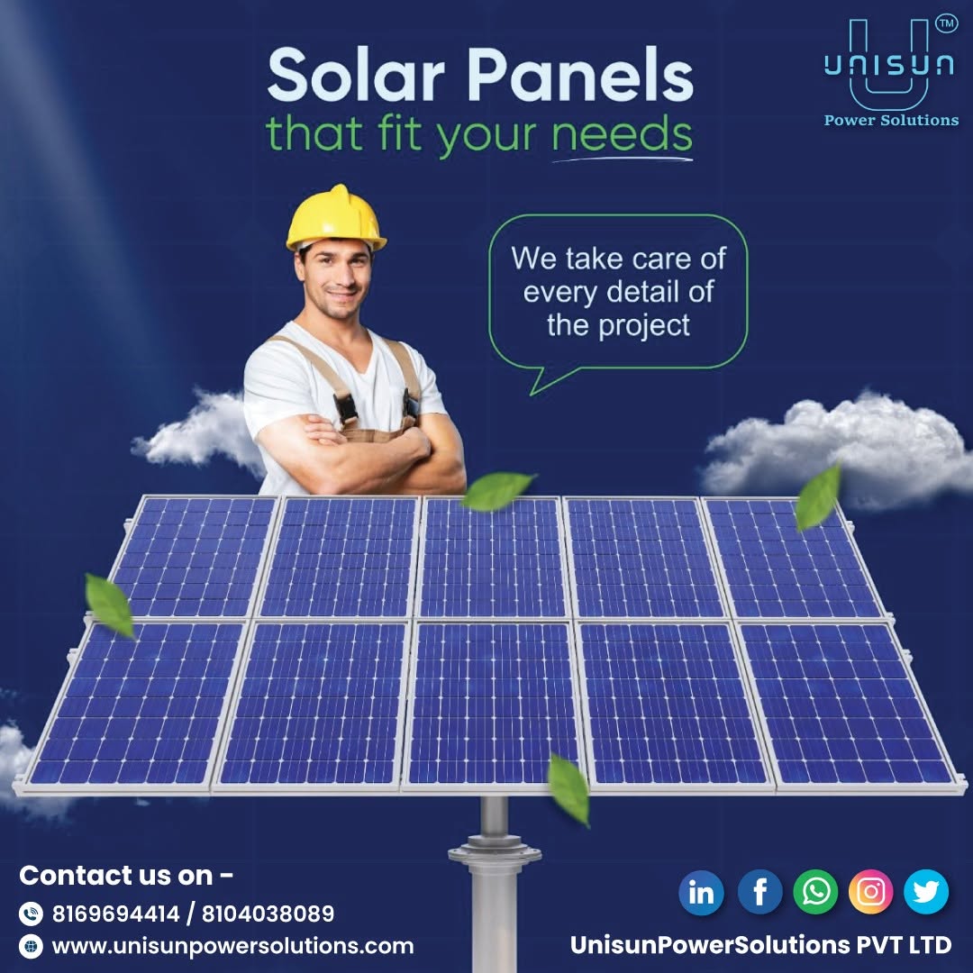 UnisunPowerSol's tweet photo. From planning to execution, Unisun Power Solutions handles every detail of your solar journey.
Power your home or business the smart way! 📷 #SolarEnergyIndia #SolarPanels #SolarInstallation #SolarBusinessIndia #unisunpowersolutions #SolarPower #SolarFranchise #SolarSolutions https://t.co/pQqjvPheqY
