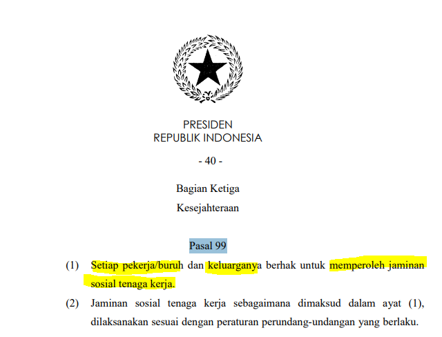 MenteriPekerja's tweet photo. Semua pekerja tanpa kecuali berhak dapet BPJS!

Wajib untuk Semua: Mau skala usahanya mikro, kecil, menengah, sampai korporasi besar, perusahaan wajib daftarin pekerjanya ke BPJS (Kesehatan & Ketenagakerjaan).

BPJS itu hak normatif yang dilindungi undang-undang, bukan "bonus" atau kebaikan hati dari perusahaan!

Dasar :
Pasal 99 UU 13 tahun 2003