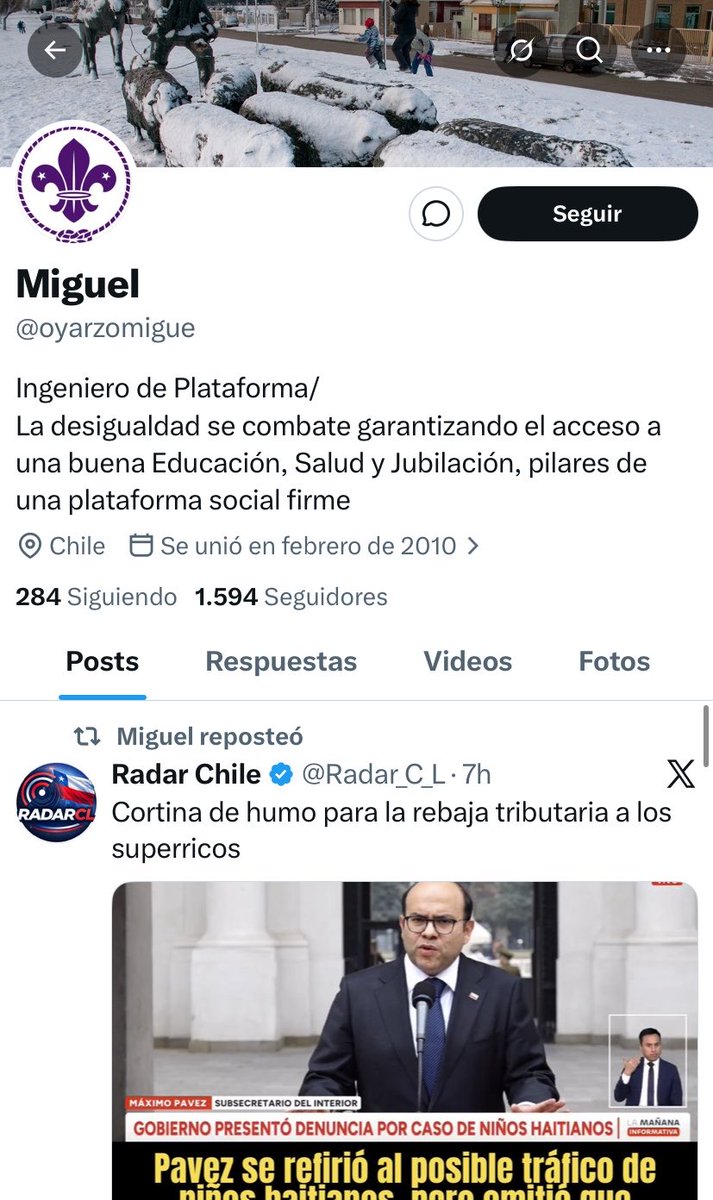 Afroinforma's tweet photo. 🚨ATENCIÓN🚨
Miguel Oyarzo @oyarzomigue chileno que reside en Australia, que durante 4 años administró la cuenta “Boric estamos contigo”@estamosconboric le cambió nombre a su cuenta y ahora es @Radar_C_L desde Australia, se dedica a desacreditar al gobierno del @PresidenteKast https://t.co/uw0wM7WGIN