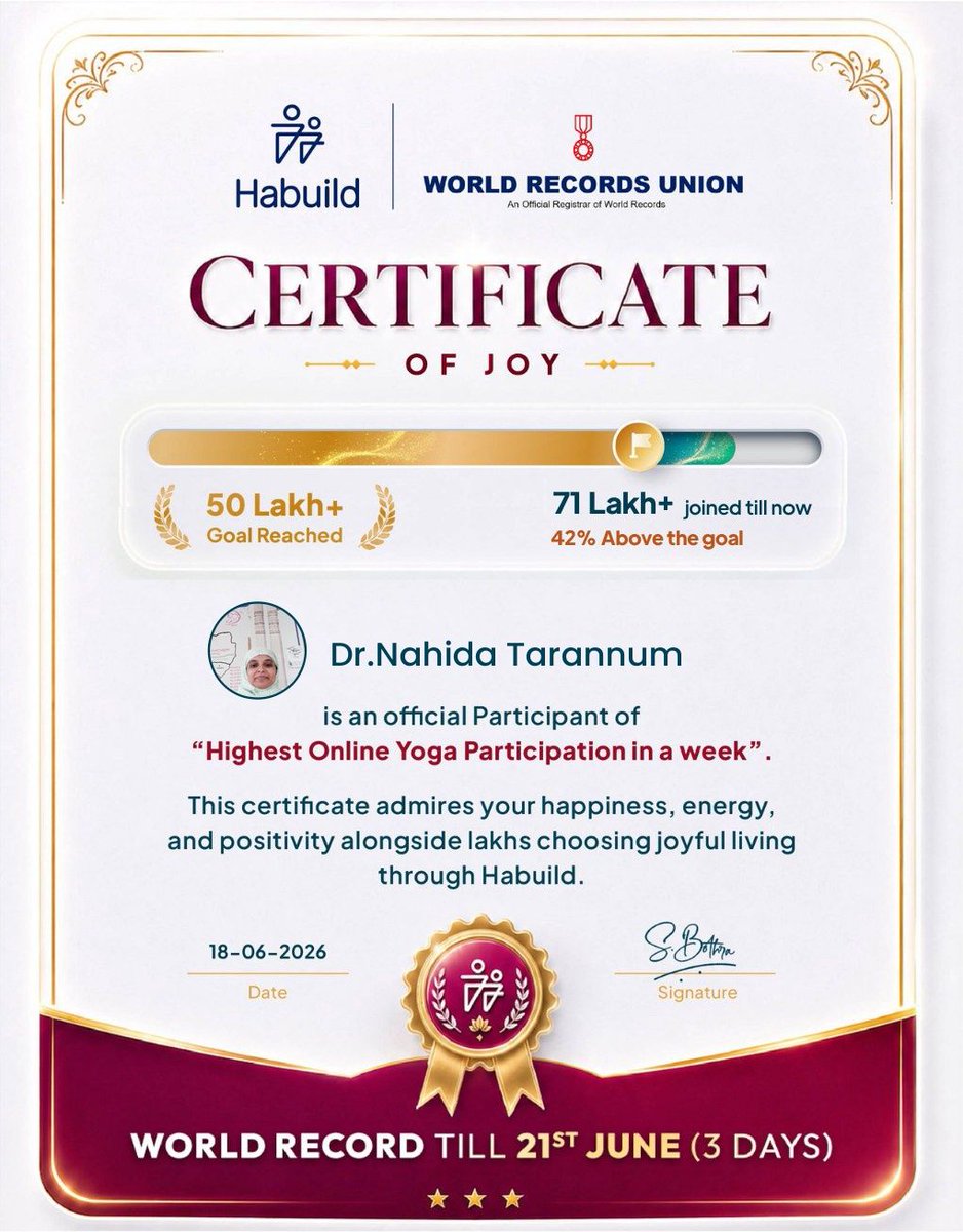 tarannum_nahida's tweet photo. #Habuild
#Joy
#Yoga
#IDY2026 https://t.co/iDKnVLFEjX