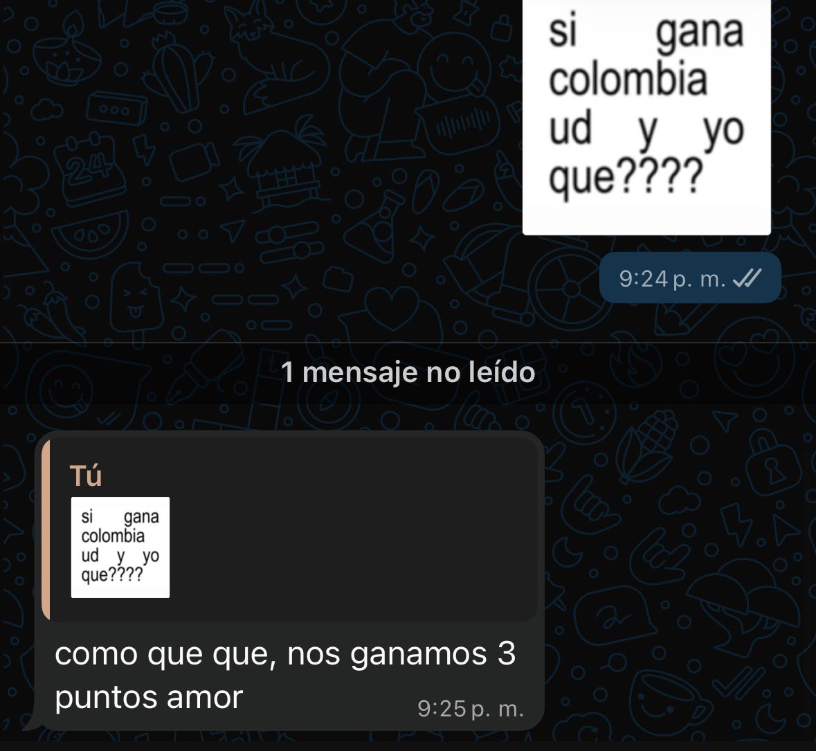 yuliusx_'s tweet photo. no importa como quede el partido, yo ya perdí https://t.co/7DQwpMjM1C