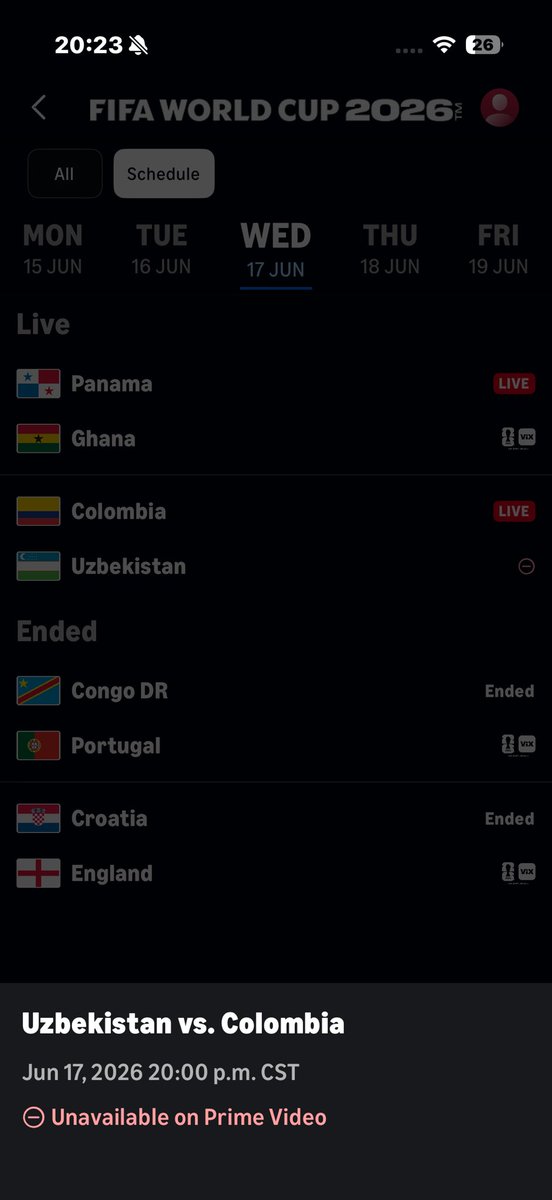 monvelasco's tweet photo. @VIX ¿por qué no puedo ver el partido ahorita de Colombia vs. Uzbekistan? Contraté tu Pase Mundial con la promesa de qué iba a poder ver TODOS los partidos 😡😡. ¡Esto es incumplimiento! https://t.co/cPjseL5b2g