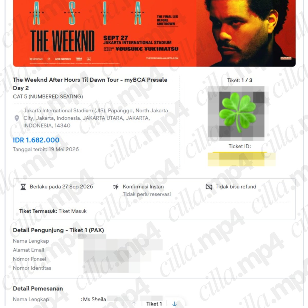 cilla_mp4's tweet photo. [secured] - The Weeknd After Hours Til Dawn Tour

🎫 3 Tix - Cat 5

jaswar by @cilla_mp4 

*removing watermarks, unauthorized use, or stealing proof is strictly prohibited. https://t.co/SG3X5rSzK6
