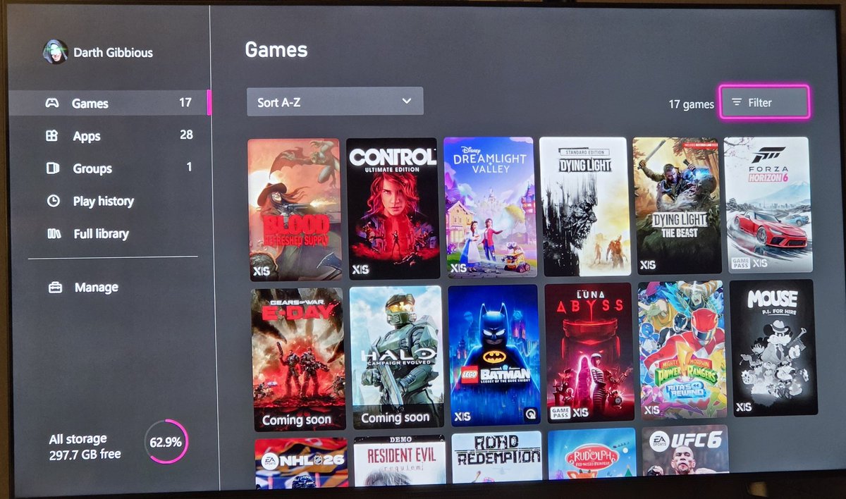 Darth_Gibbious's tweet photo. Your tweet disappeared before I could see your name but thank you whoever you are for letting me know "poster" tile style was an option. This is a game changer right here! #XBOXSERIESX @XBOX This looks so clean!!! https://t.co/0OYs6EFNZ9