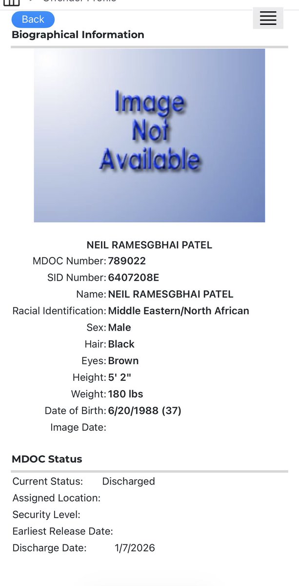 MyUnveiledTruth's tweet photo. And these two Indians, surname Patel, are classified as Middle Eastern in Michigan’s department of corrections arrest report. Seriously? https://t.co/67rJp9ZzK7