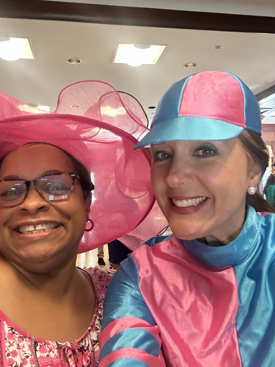 SarahCalveric's tweet photo. CCPS leaders were busy  “Harnessing Greatness” at the birthplace of Secretariat (Meadow Event Park)! Our two day retreat was filled with learning, planning, and a bit of fun with fascinators, hats, and even a jockey! https://t.co/csfKoWc6rq