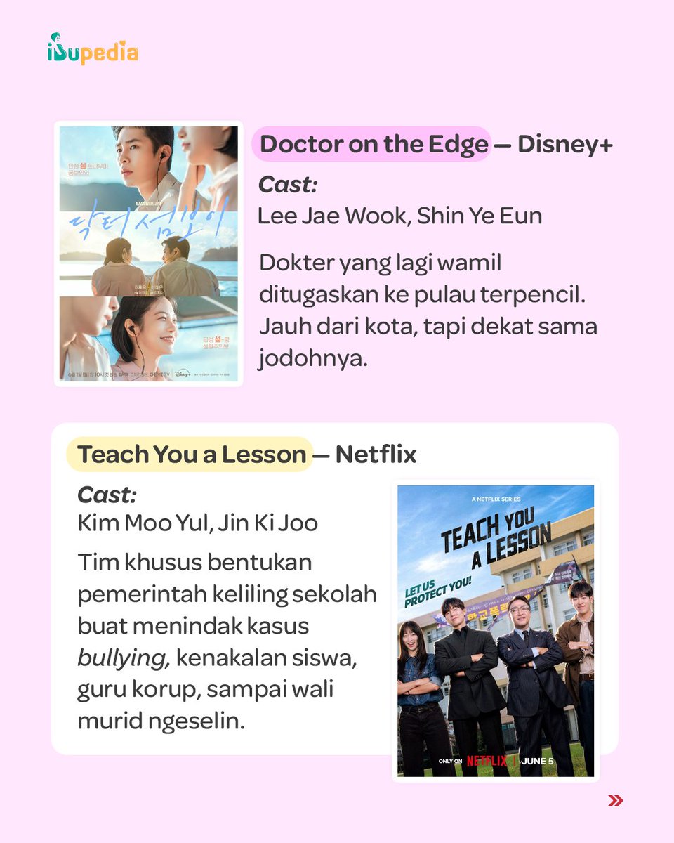 Ibupedia's tweet photo. Ibumin sih penasaran banget sama Teach You a Lesson dan My Royal Nemesis 🤭 

Kalau Buibu lagi nonton yang mana? Ada yang wajib masuk watchlist juga gak? Share dong biar kita racunin satu sama lain 😆 https://t.co/JGjXqQWWIB
