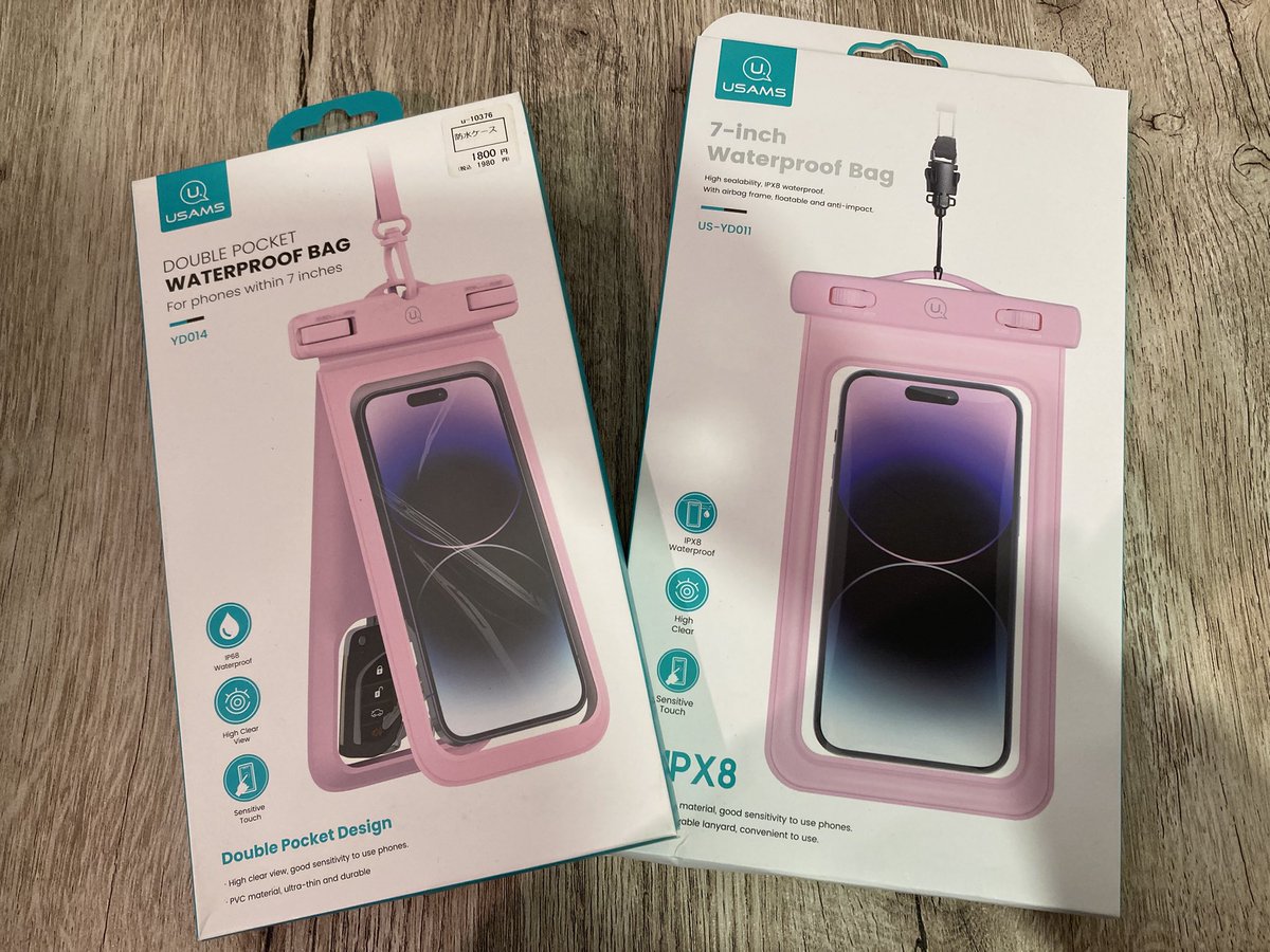 jp30070534's tweet photo. 🌊夏のお出かけの必需品🌊

USAMSのスマホ防水ケース取り扱っています✨

🩷 7インチまでのスマホに対応
🩷 ケースに入れたまま操作OK◎

海やプール、キャンプ、お風呂など、これからの季節に大活躍🏖️✨
大切なスマホを水や汚れからしっかり守ります！ https://t.co/SmHuYhzkCj