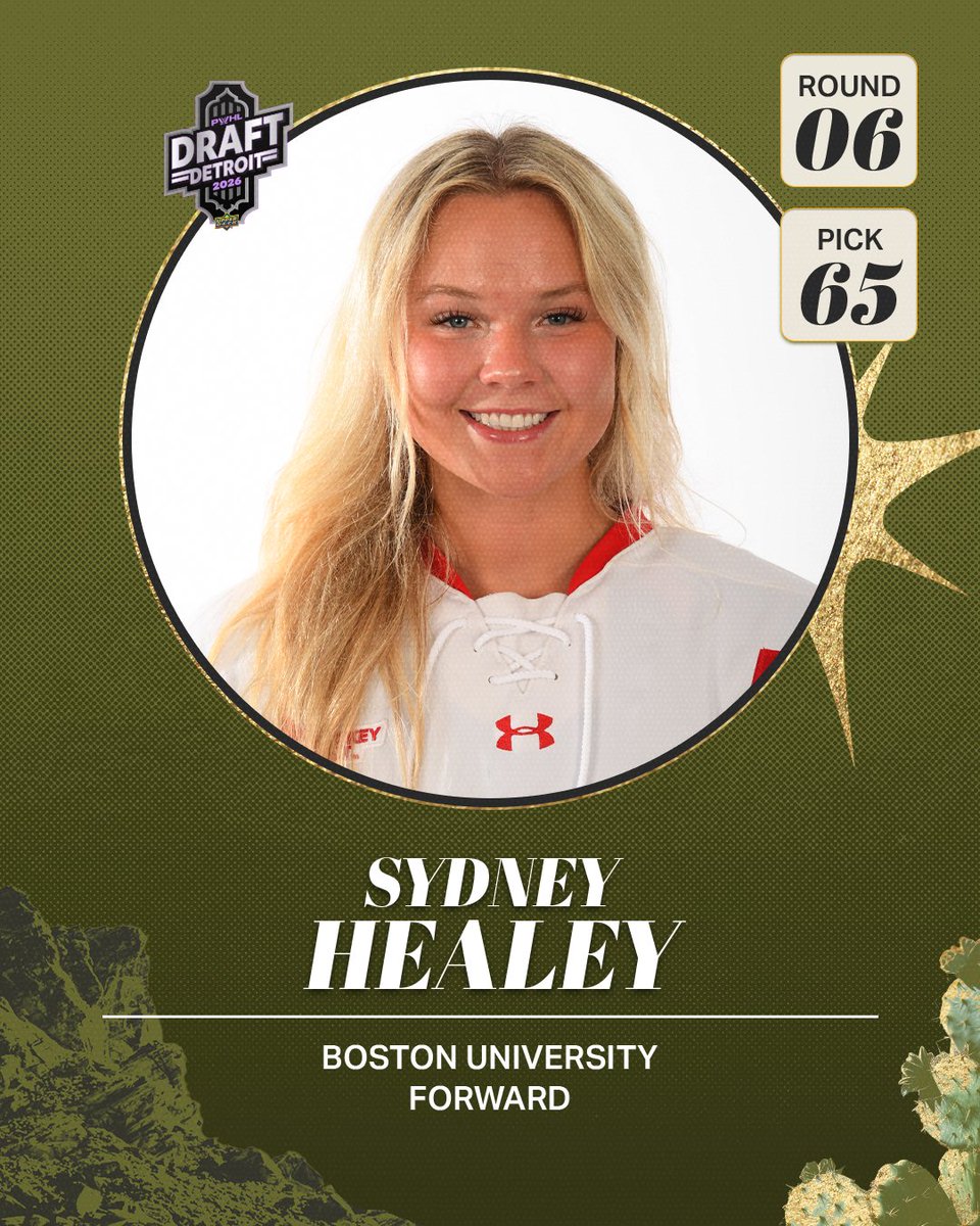 pwhl_lasvegas's tweet photo. Vegas, give a warm welcome 🏜️

With the 65th pick, Las Vegas selects Sydney Healey! https://t.co/Ei0KfVoFkD