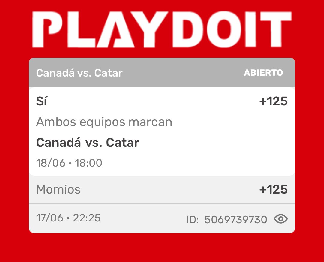 PatoPicksMx's tweet photo. ⚽ PICK Mundial ⚽
🇶🇦 Catar @ 🇨🇦 Canadá
🔷 Ambos Equipos Marcan (+125)
💸 Apuesta 1U 
⏰ 4:00 pm (CDMX)

📊 Catar empató 1-1 con Suiza en su debut — Akram Afif generó las principales ocasiones y demostró capacidad real de anotar
📊 Jonathan David: máximo goleador histórico de Canadá con 39 goles — favorito para marcar a momio par (+100)
📊 Canadá no puede darse el lujo de no ganar en casa con el Grupo B completamente apretado — saldrán a atacar desde el inicio
📊 9 de los últimos 10 partidos de Canadá terminaron con menos de 2.5 goles — pero Catar viene de anotar y no viene a defenderse 90 minutos

🧠 Canadá necesita ganar en Vancouver ante su gente y Catar e sabe que este partido puede sacarlos del torneo — ambos equipos tienen razón para atacar. Con David y Afif en cancha y la presión del Grupo B abierto, el escenario de goles de los dos lados tiene valor real a +125.

#Mundial2026 #FIFAWorldCup #Fútbol #SportsBetting #ApuestasDeportivas #FreePick #PicksGratis