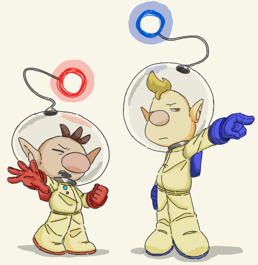 pikminpilled05's tweet photo. Uhh posing practice of olimar &amp; louie i think? https://t.co/9qoKtS9K93