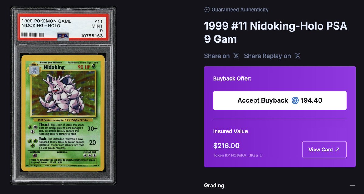 brocknotbroke's tweet photo. celebrating $cards highs with this Nidoking Holo grail

who's taking this?👀 https://t.co/xAu866kMnb