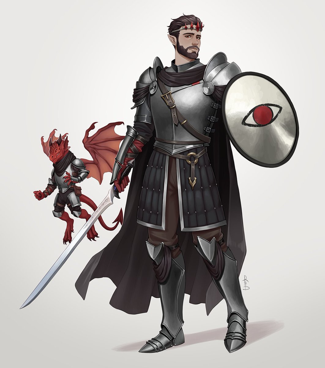 Tallinier's tweet photo. Another commission piece - this time with a draconic imp familiar I had a lot of fun painting! https://t.co/PSEq3VVn2p