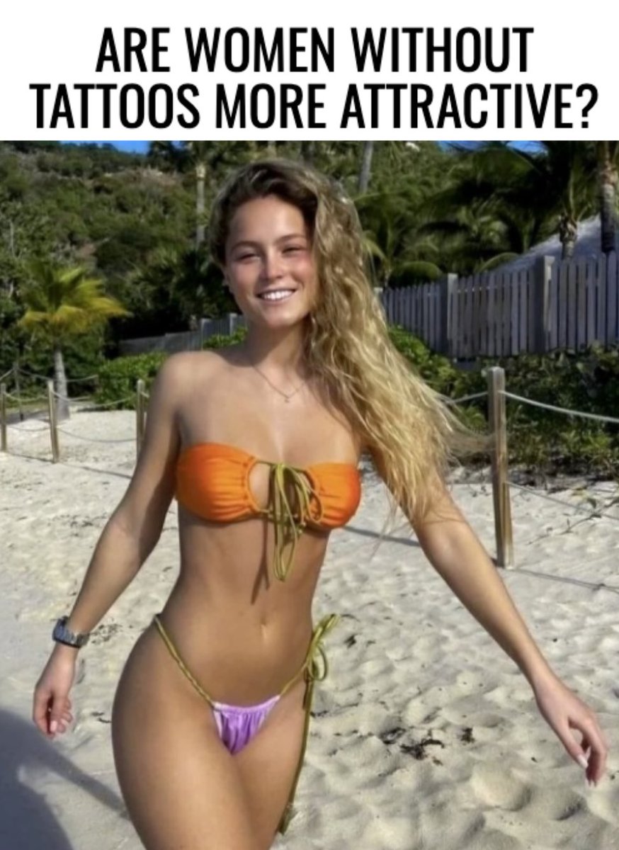 AntiWokeMemes's tweet photo. Are women without tattoos more attractive? https://t.co/YJGhIuymmz