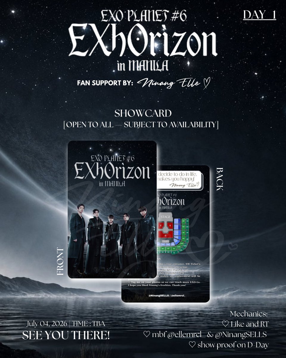 ellemrcl_'s tweet photo. @NinangSELLS @ForEXO_mnl @weareoneEXO ✨️SHOWCARD✨️

— Please do not reproduce, reprint, distribute, or even copy the freebies posted. respect the artists behind this cuties.

#EXhOrizoninMANILA @weareoneEXO https://t.co/xvLmSZmZdM