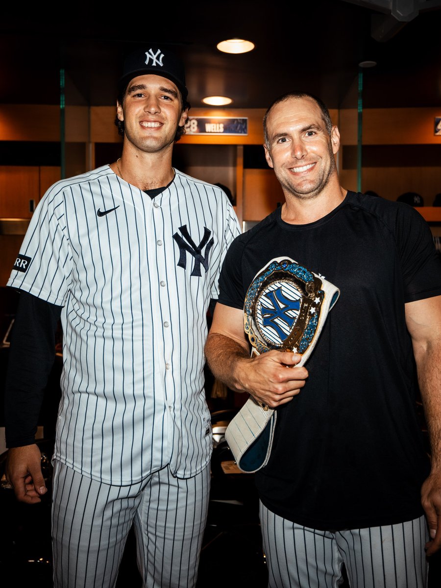 Yankees's tweet photo. The Game Belt goes to Goldy 🔥

#RepBX https://t.co/NIqat9Kr1m