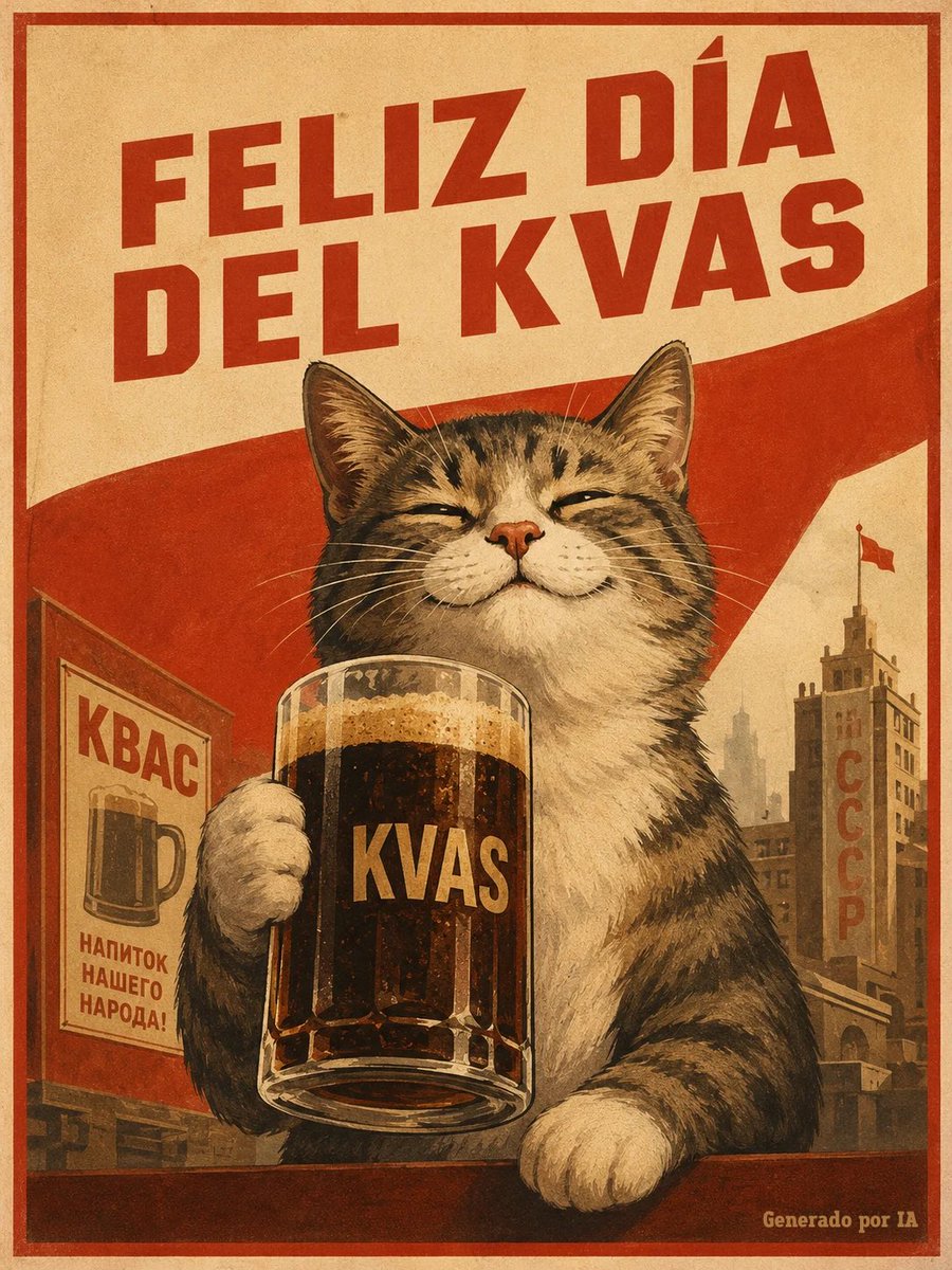 EmbRusiaMexico's tweet photo. El 17 de junio en Rusia se celebra el día del kvas, una tradicional bebida rusa muy popular en el país, sobre todo en verano. Este producto, con una historia milenaria, se ha convertido en Rusia en un patrimonio nacional, ampliamente conocido fuera del país, donde circulan auténticas leyendas sobre sus propiedades curativas y su sabor inusual.

Kvas es bebida tradicional rusa de baja graduación alcohólica hecha a base de pan negro de centeno, agua, azúcar y levadura. Su aspecto se asemeja a la cerveza negra, es algo espumosa, de color marrón oscuro y se bebe fría. En verano con el kvas se prepara una sopa fría llamada okroshka.

Se considera que la historia de la celebración del día del kvas comenzó en 2009 en la ciudad de Tver, donde los productores locales del kvas se reunieron para dar a conocer al público más amplio los beneficios y la calidad de su producto.

El kvas también es conocido por sus propiedades curativas. En la Rus, el kvas se tomaba como remedio contra la fiebre, la hidropesía y otras enfermedades. Incluso se recetaba a los pacientes en los hospitales militares: era un producto dietético obligatorio para quienes se estaban recuperando. Los historiadores afirman que los defensores de la patria bebían kvas para protegerse de las enfermedades infecciosas, depurar el hígado y combatir el cansancio crónico.